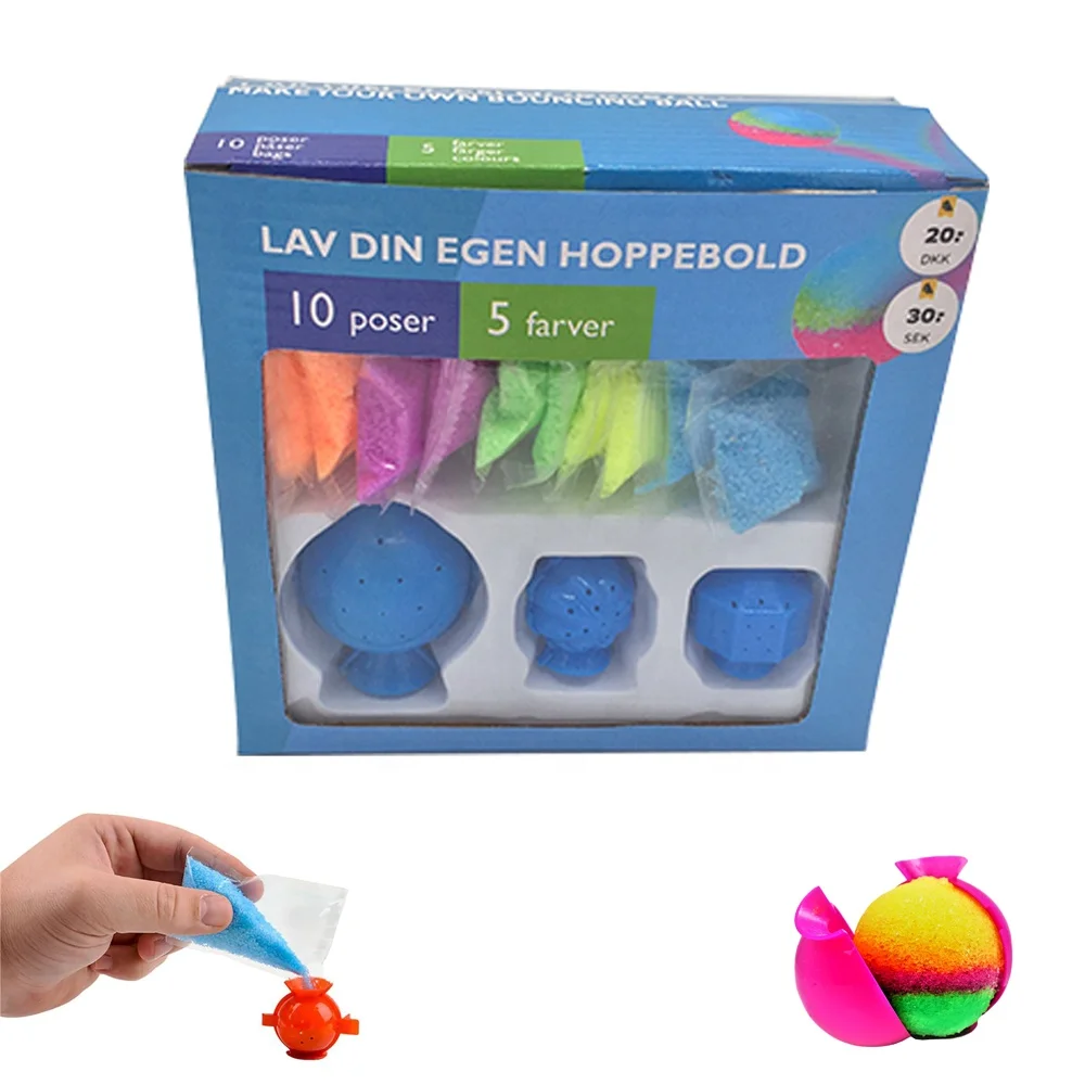 DIY Magic Jumping Sand Bouncing Ball Powder Kit Create Your Own Super Bouncy Ball Toys for Kids