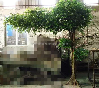 wedding window display props background decorative cheap big Artificial plants fake ficus banyan tree
