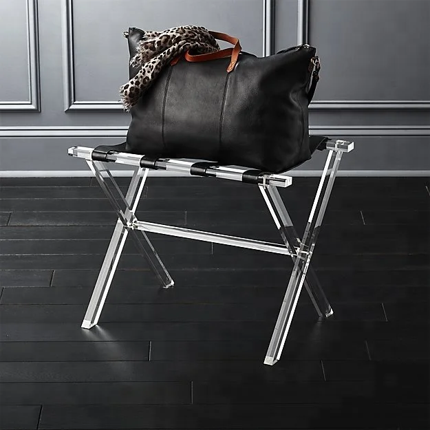 Складная багажная стойка из акрила и кожи