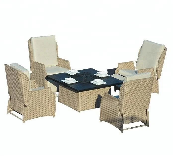 Poly Rattan Garden Furniture Bbq Patio Dining Sets Outdoor Fire Pit Table Buy Poly Rattan Garden Furniture Patio Dining Sets Outdoor Fire Pit Table Product On Alibaba Com