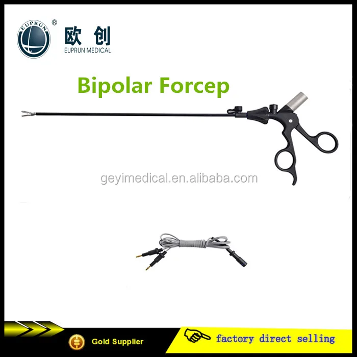 Laparoscopic Surgical Instruments Forceps Curved Bipolar Forceps