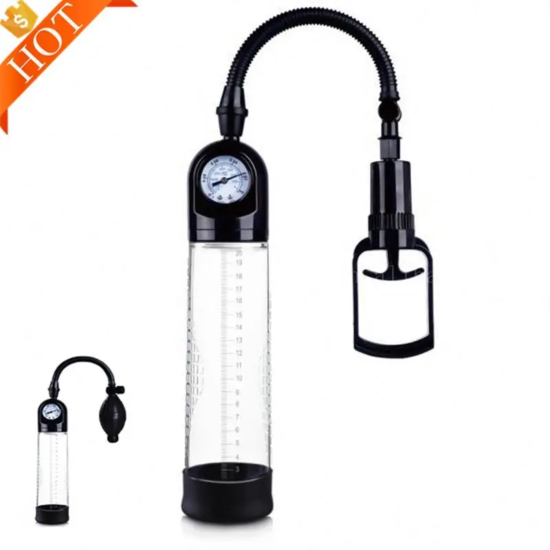 Free Custom Box - Factory Outlet Handsome up Opening Sleeve and Vagina Penis Hand Vacuum Pump With Pressure Gauge Gage