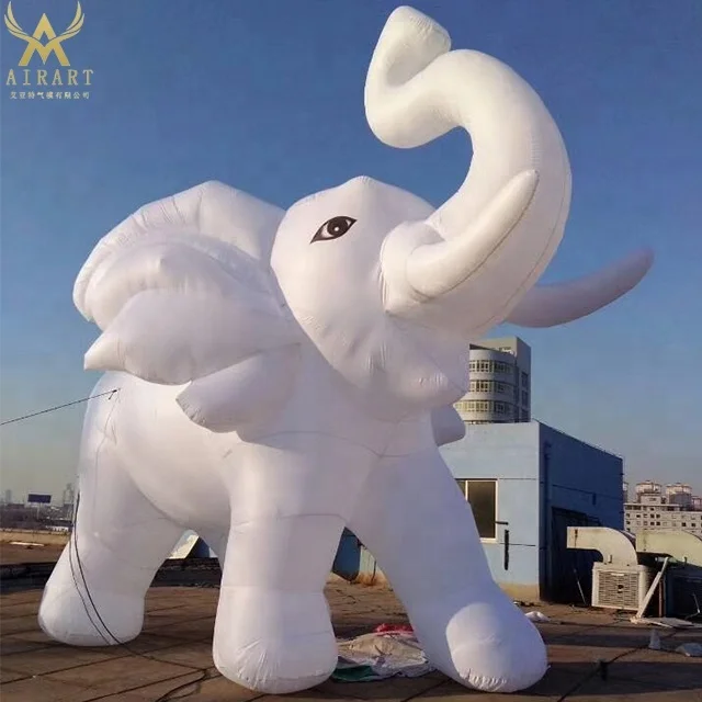 Source LED light white elephant inflatable animal mascot for party  decoration on m.