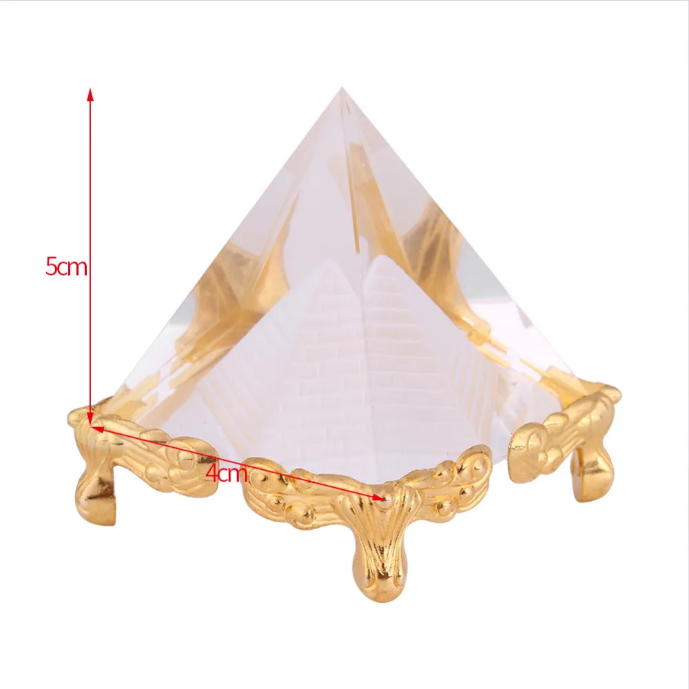 Small Feng Shui Egypt Egyptian Crystal Rainbow Pyramid Healing Prizm Amulet 2" H 