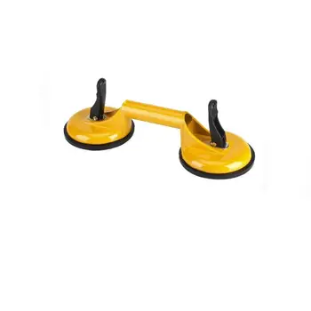 yellow window suckers aluminum alloy double vacuum lifting cups glazing suction lifter for carrying 100kg glass