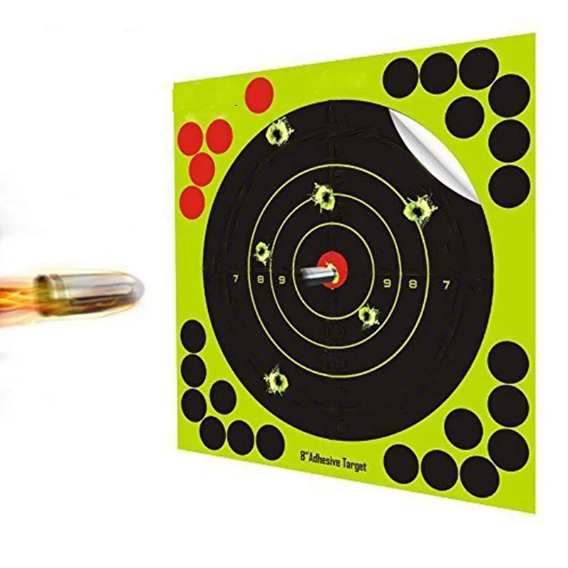 10PK 8" Reactive Handgun Shooting Paper Target Pasters Splatter Self-Adhesive 20 