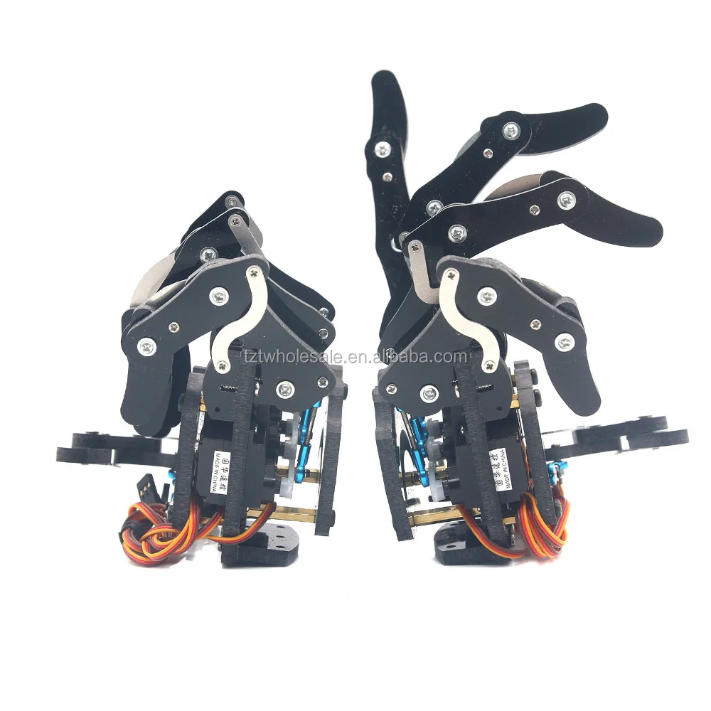 Mechanical Claw Clamper Gripper Arm Left Hand Five Fingers with Servos for Robot 