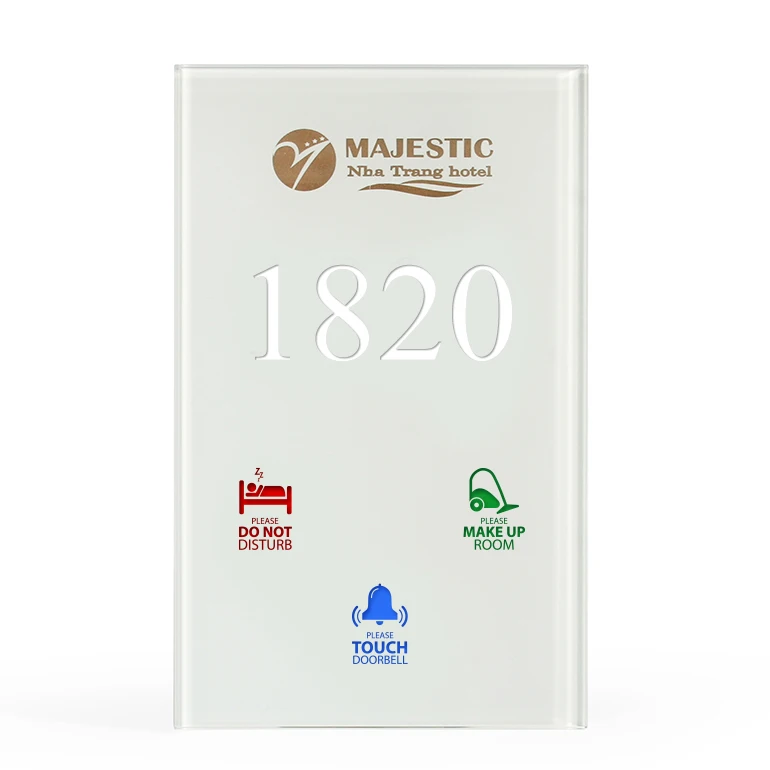 
Индивидуальная белая Хрустальная стеклянная гостиничная гостевая комната СВЕТОДИОДНАЯ дверная тарелка с номером Номера DND MUR 