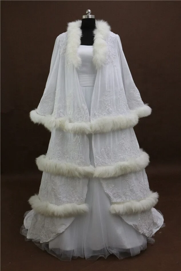 Luxury Ladies Bridal Winter Fur Coat Bridal Dress Velvet Bridal Jacket Cape  Wedding Jacket Wrap