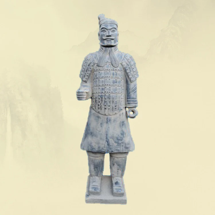 Life-Size Chinese Terracotta Warrior Sculpture - Handmade Clay Art ODM