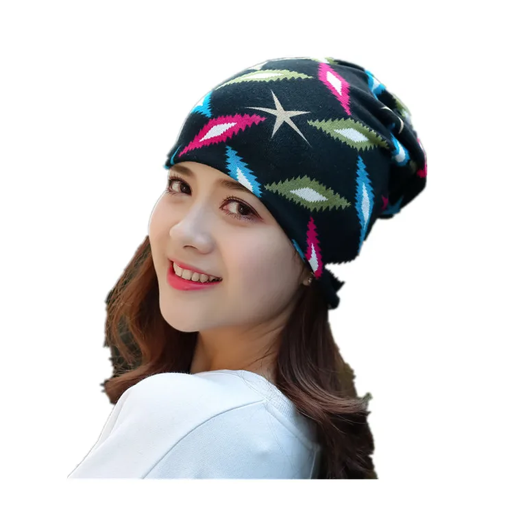 Print Flower Head Cap Cancer Beanie 