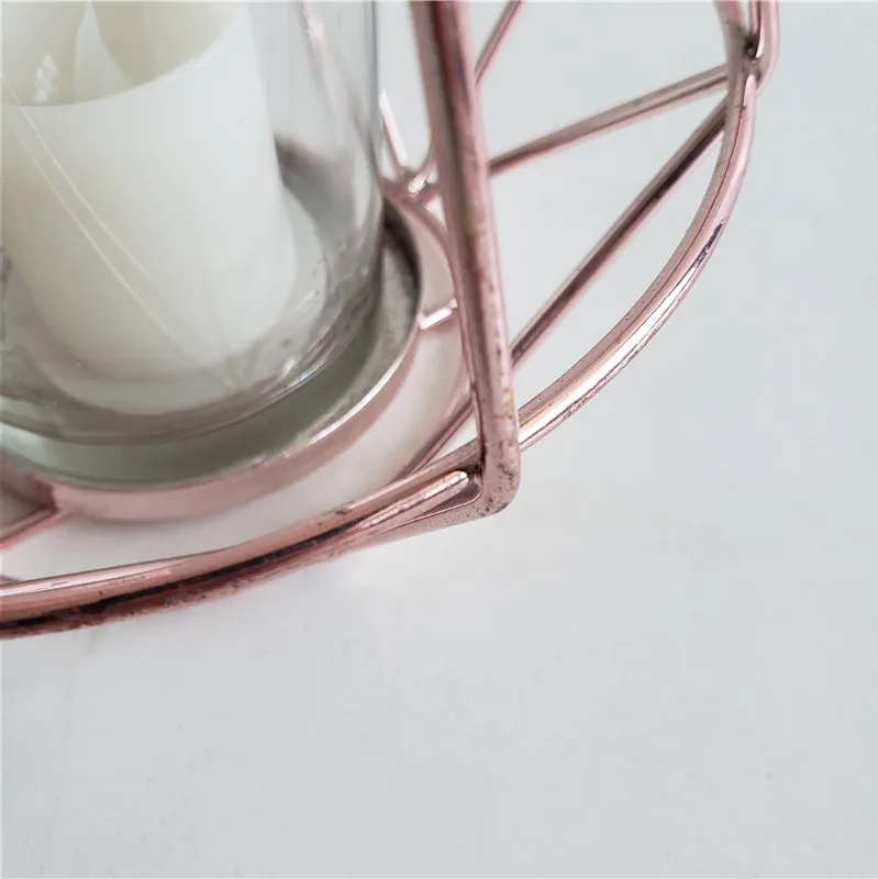 home decor Wholesale Custom pillar metal candle holder gold wedding candle holder