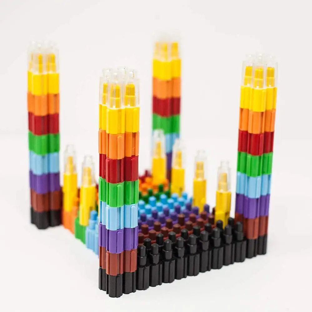 12 stackable building block crayons 8