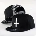 2015 New Fashion Men Women Cross Printing Leisure Baseball Cap Hip Hop Cap Flat along Snapback