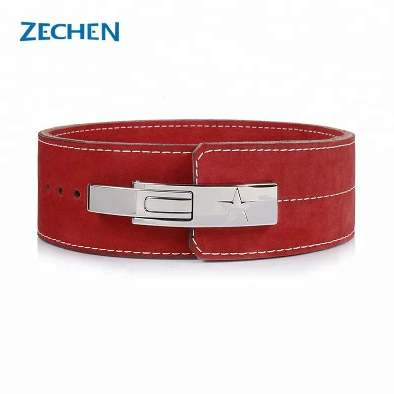 Custom Back Support Gym Leather Powerlifting Lever Belt Weight Lifting Belts Buckles Weightlifting Lever Belt logo