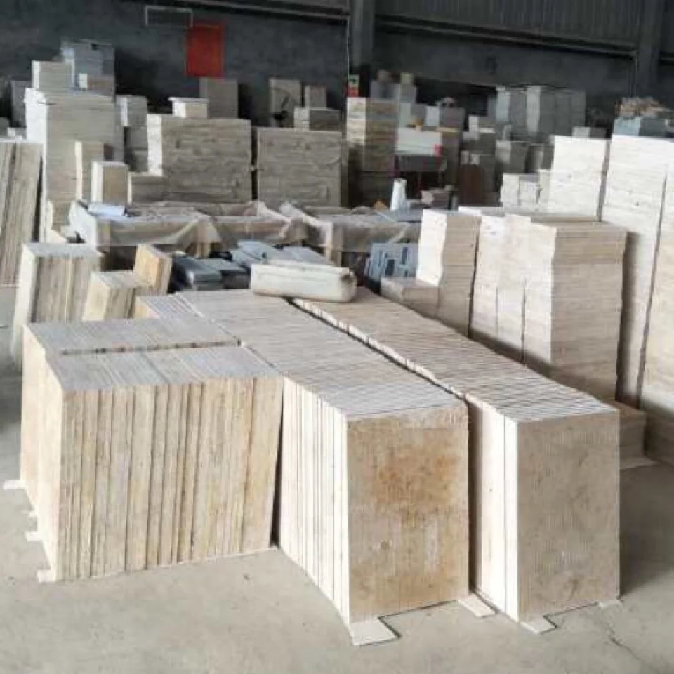 French Pattern Sets Golden Travertine Tiles