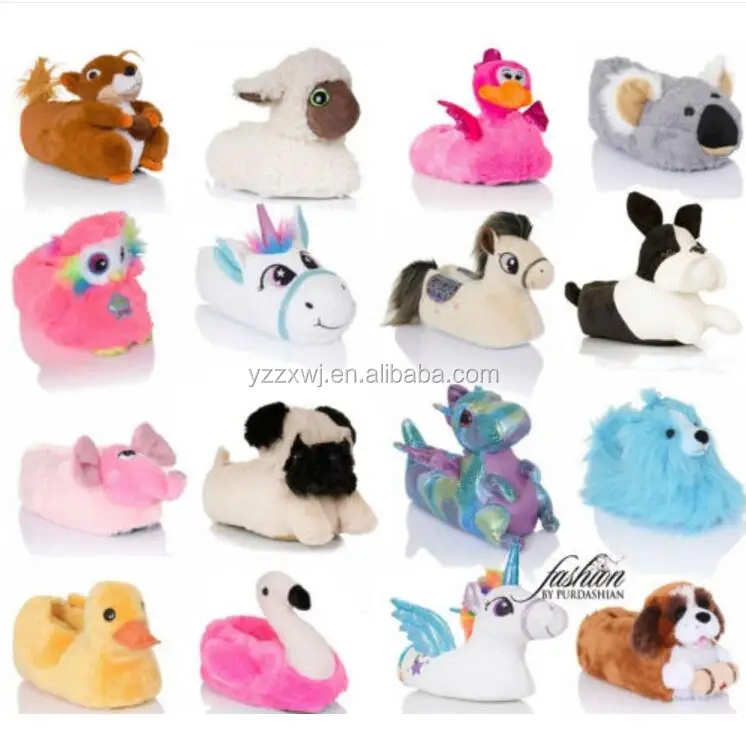 Womens Girls Novelty 3D Character Plush Magical Winged Unicorn Slippers Gift 