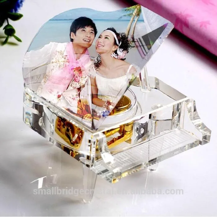 New design color wedding gift DIY photo Crystal Piano Customization Crystal Photo frame