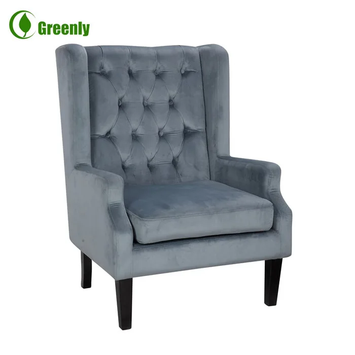 Французский стиль, античная мебель из массива дерева для гостиной, плюшевые пуговицы, Стеганный дизайн, клубный стул с акцентом
