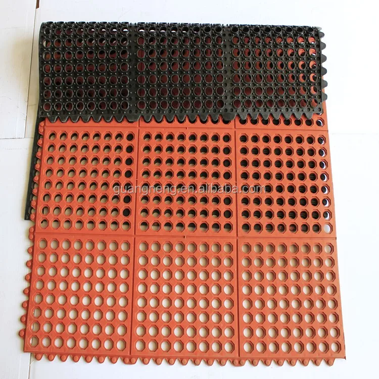 Drainage Holes Interlocking Design Safety Grid Mattings Rubber