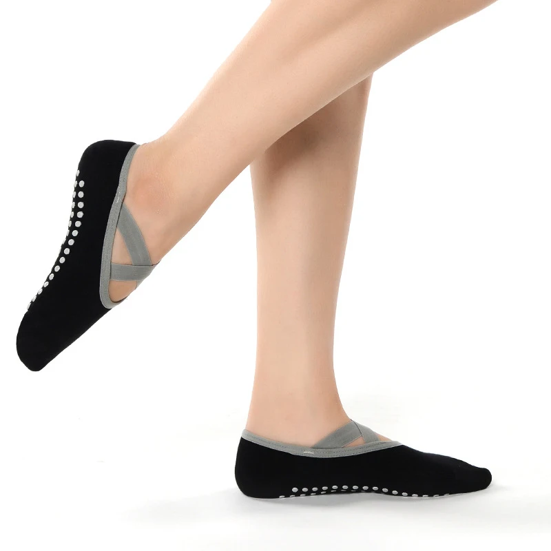 BONYPONY Combed Cotton Ladies Pilates Ballet Socks Dance Sock Slippers Women Professional Anti Slip Bandage Sports Yoga Socks