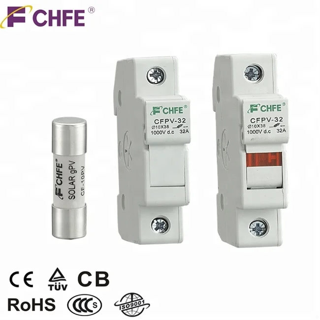 
(TUV,CE,CB,RoHS) 10X38 1-32A 1000V DC Держатель предохранителя gPV 