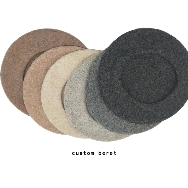 Специальное предложение, оптовая продажа, берет с вышивкой на заказ, однотонный шерстяной берет для женщин