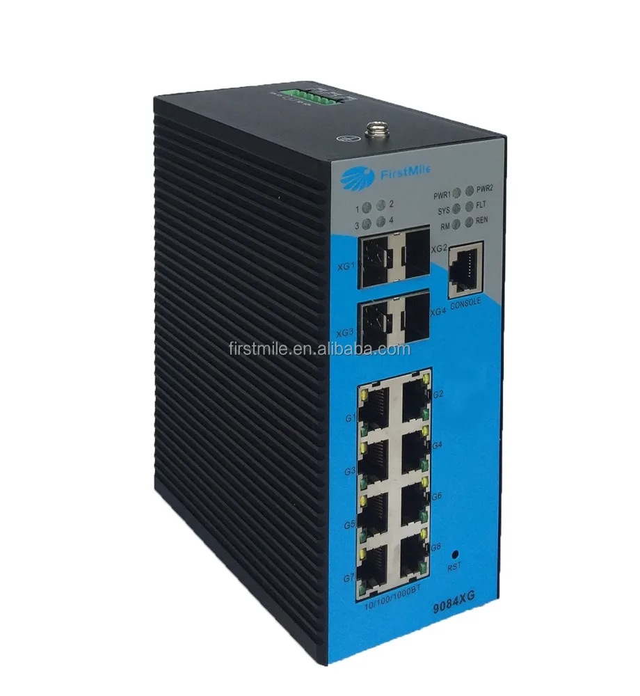 8 Ports Managed Industrial Gigabit Poe Switch Gigabit Optical