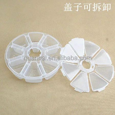 10cm Round 8 in 1 DIY Coils Box Plastic Storage Box With 8 Compartments