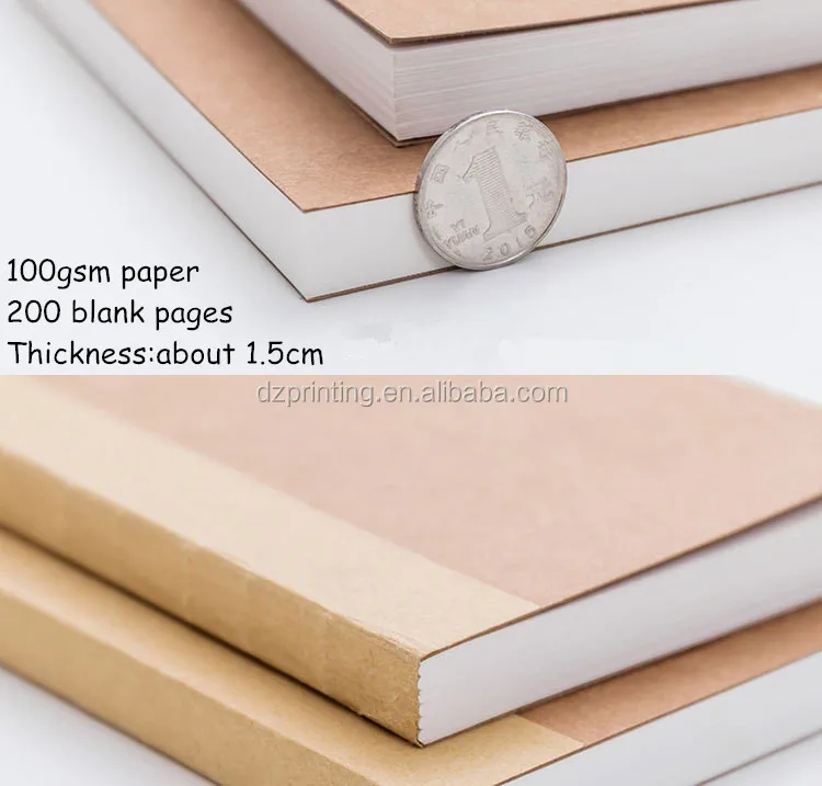 Paper Notebook Manufacturer A4 A5 A6 Kraft Lay Flat Book With Blank White Pages