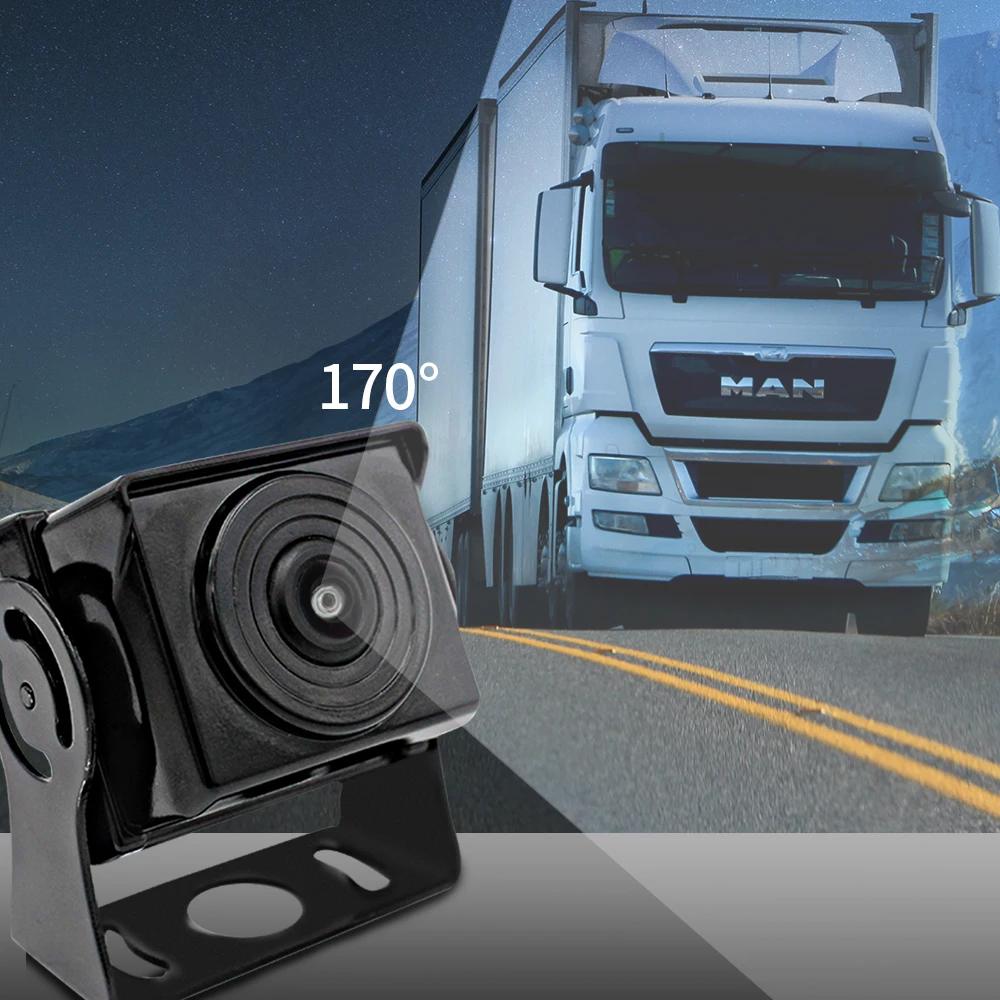 7-Inch Quad View Car Camera System Waterproof Rear Front Backup View 4 Waterproof IP68 Cameras Agriculture Reverse Camera Kit