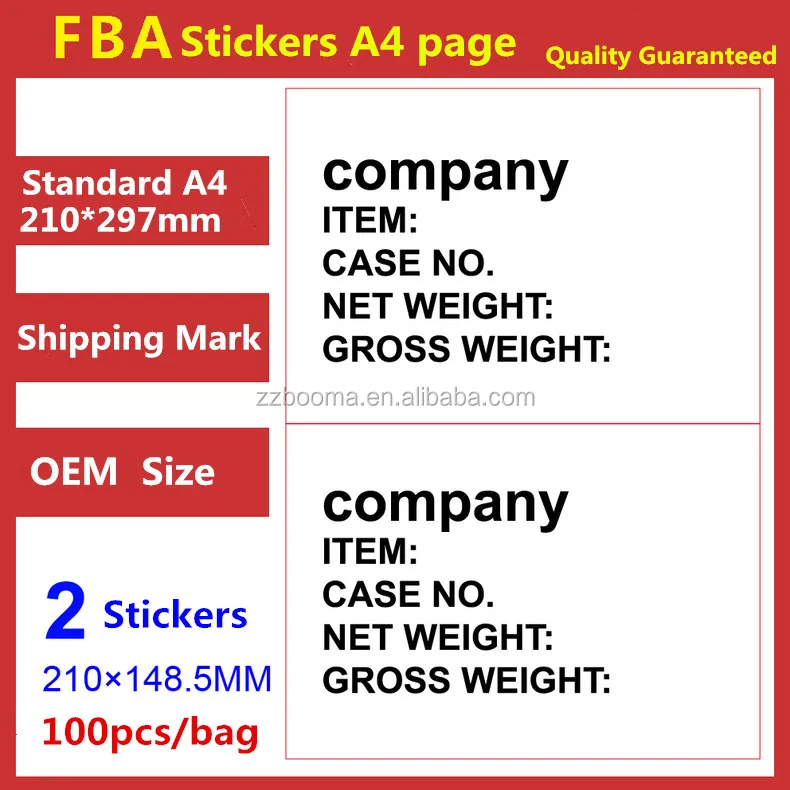 Elecom FBA Label Stickers For Sellers - 120 Sheet A4 Pack With 6 Labels Per Sheet White Shipping Labels