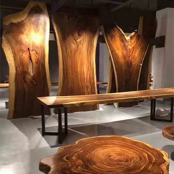 High Quality  Simple Style Solid Wood Fashionable Design Dining Table Natural Wood Slab