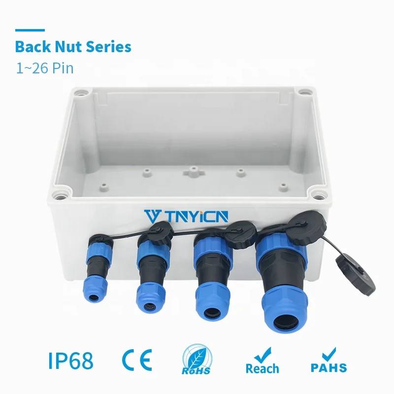Connecteur Rond étanche IP68 SP13 6 Broches - Pour Extérieur, Soudure, Alimentation 5A - Filetage Rapide