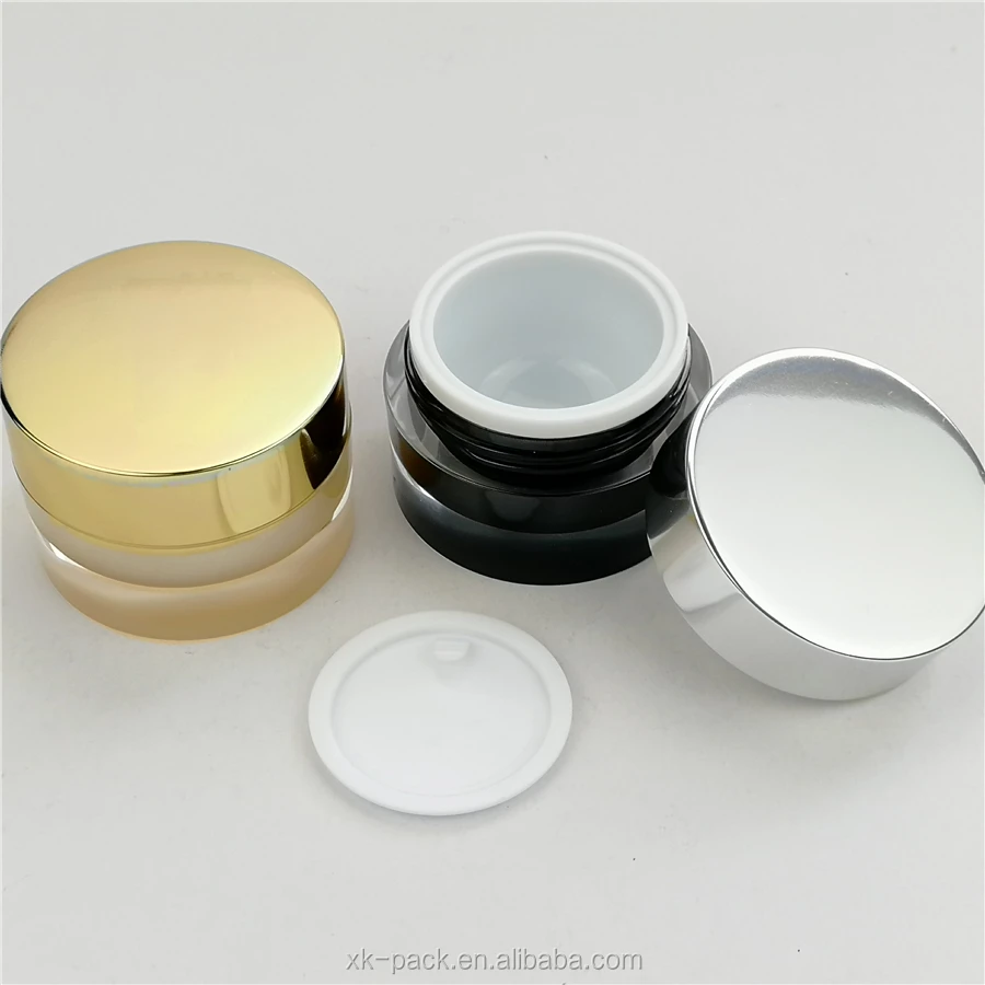 Straight round 5g 15g 30g 50g 100g acrylic cream jar with aluminum cap