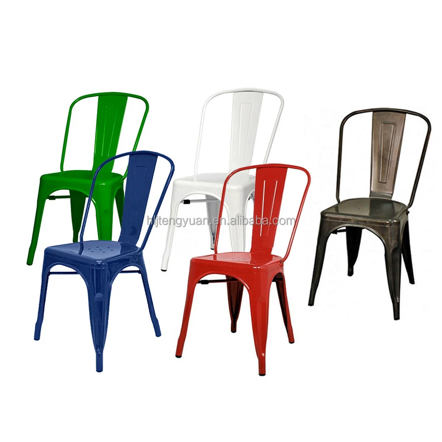 Seven Different Colors Stackable Cheap Garden Metal Bistro Chair
