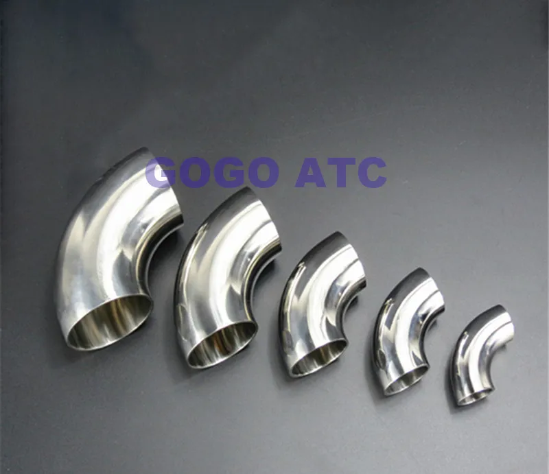 34 38 45 48 51 Mm*1.5mm Stainless Steel Sanitary Food Grade Welding Elbow Polished Mirror 90 Degrees Pipe Connection Fitting