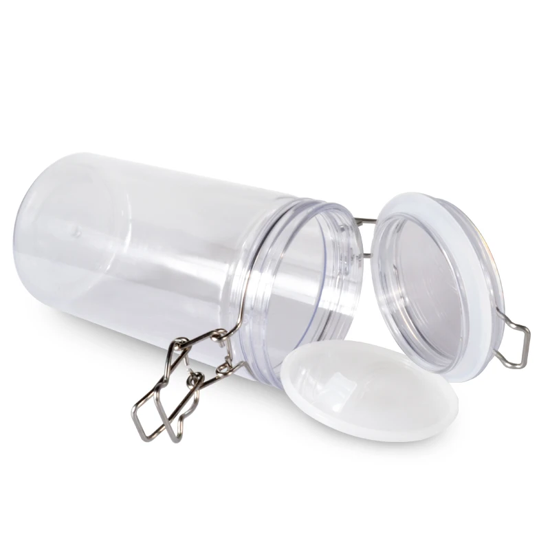 Wholesale  Empty Round 50g 100g 150g 200g 250g 500g 1000g clear PET Plastic Bail Jar Mason Jars for Food Storage