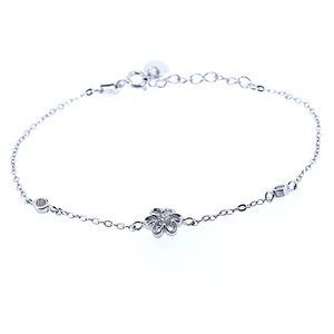 MeiLong Jewelry Factory 2026 High Quality American Style Trendy Silver CZ Stone Flower Bracelet 925 for Women's Gift