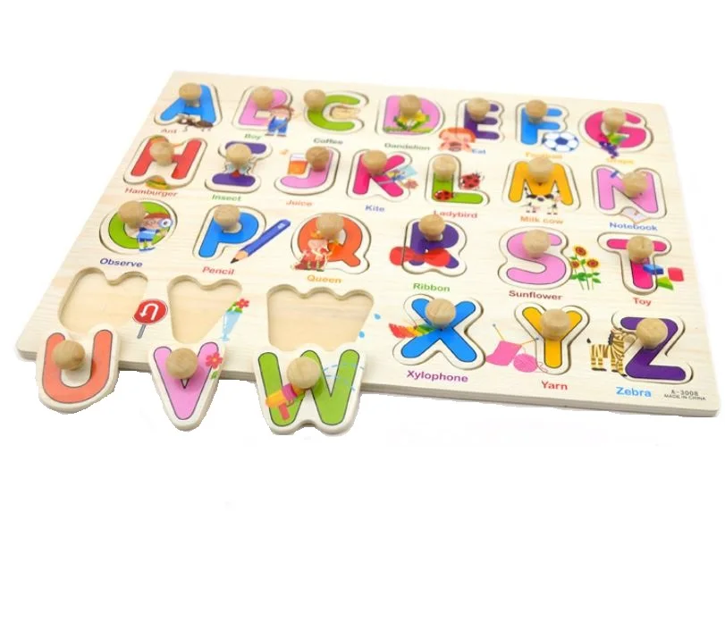 Baby Hand Grasp Wooden Puzzle Toy Learning Wood Jigsaw Board for Kids Preschool 