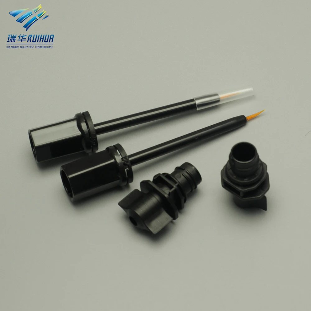 Accept Custom Low Temperature Sealing Spout Cosmetic Liquid Lipstick Mascara Eyeliner Pouch Spout Cap with Brush