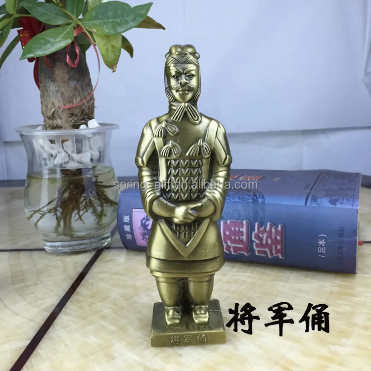秦の始皇帝 兵馬俑 金属製レプリカモデル 中国土産 記念品 ギフト