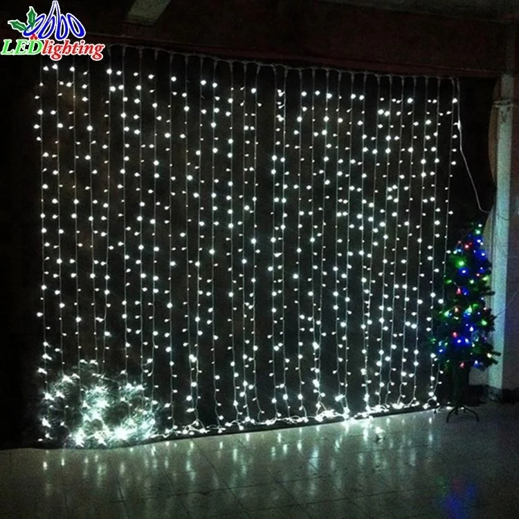 Outdoor Connectable LED Waterfall Light String Set Curtain Fairy Lights 220V 90 IP65 Decoration Rope Ramadan Non Woven 20 Pcs