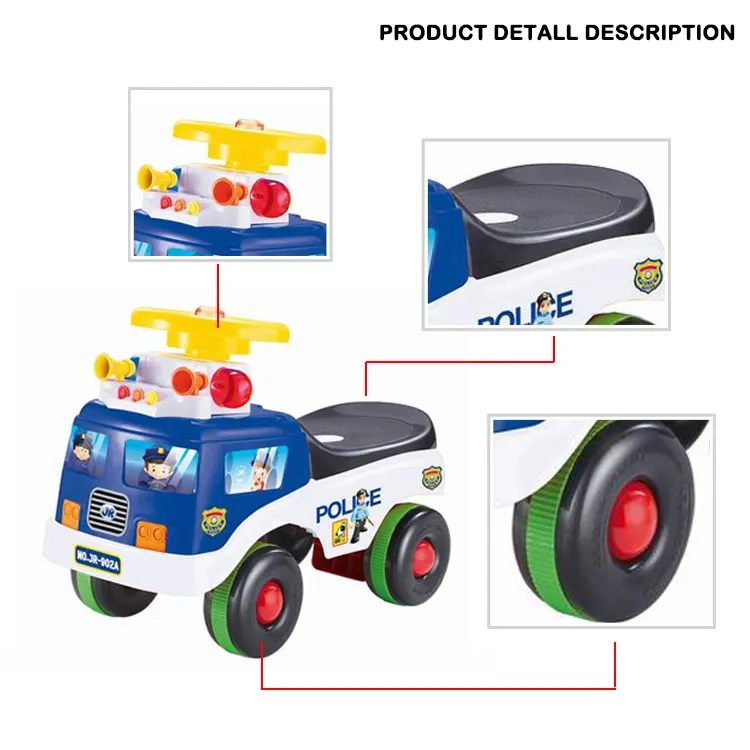 JK TOYS Kid Ride on Car Fire Engine Truck With Music and Policelight