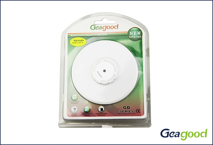2021 Style Infrared Remote Control Switch Wall Switch 60 Degree CE Approval Round Shape 8 Meters Geagood Blister Four Channels