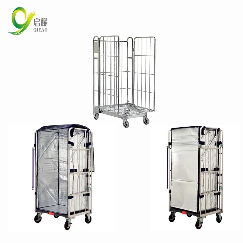 Insulated Thermal Roll Cage Covers with Attached Base Aluminum Foil Thermal Insulated Cover