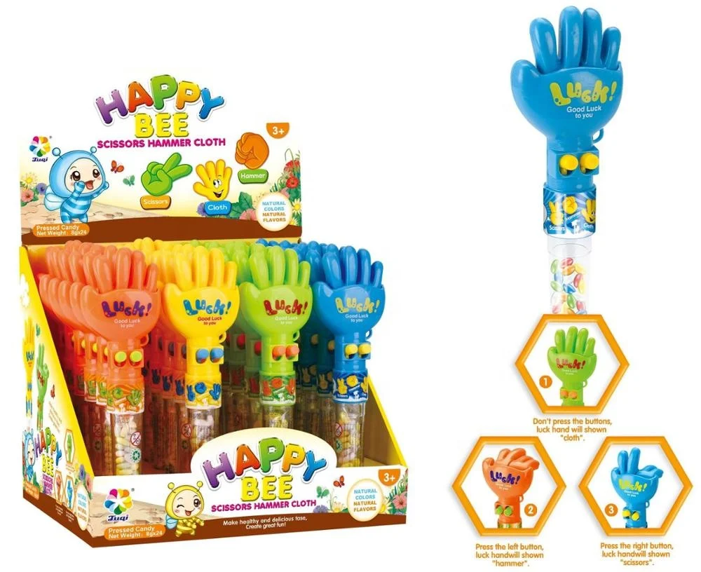 Фирменные конфетные игрушки Juqi с твердыми конфетами, заполненные камнями/бумагой/ножницами, игрушки с сладким шоколадом