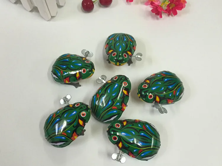 Детские Классические жестяные фигурки, заводные игрушки, прыгающая лягушка, винтажные игрушки, новые фигурки, игрушки для детей