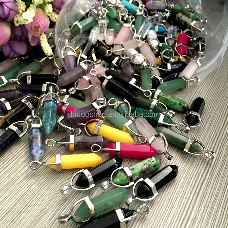 Оптовая продажа, камень, кристалл, 7 чакр, кулон с двумя шестигранными краями