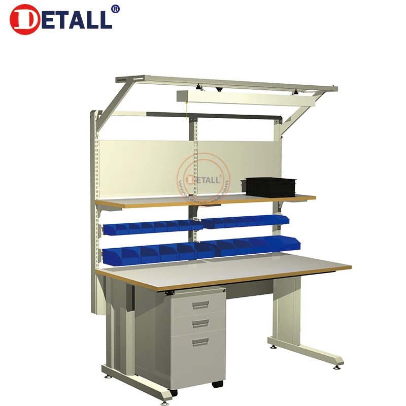 Modern Dental Lab Workbench with Movable Cabinet Metal Bench for Workshop Factory Warehouse Cleanroom Use